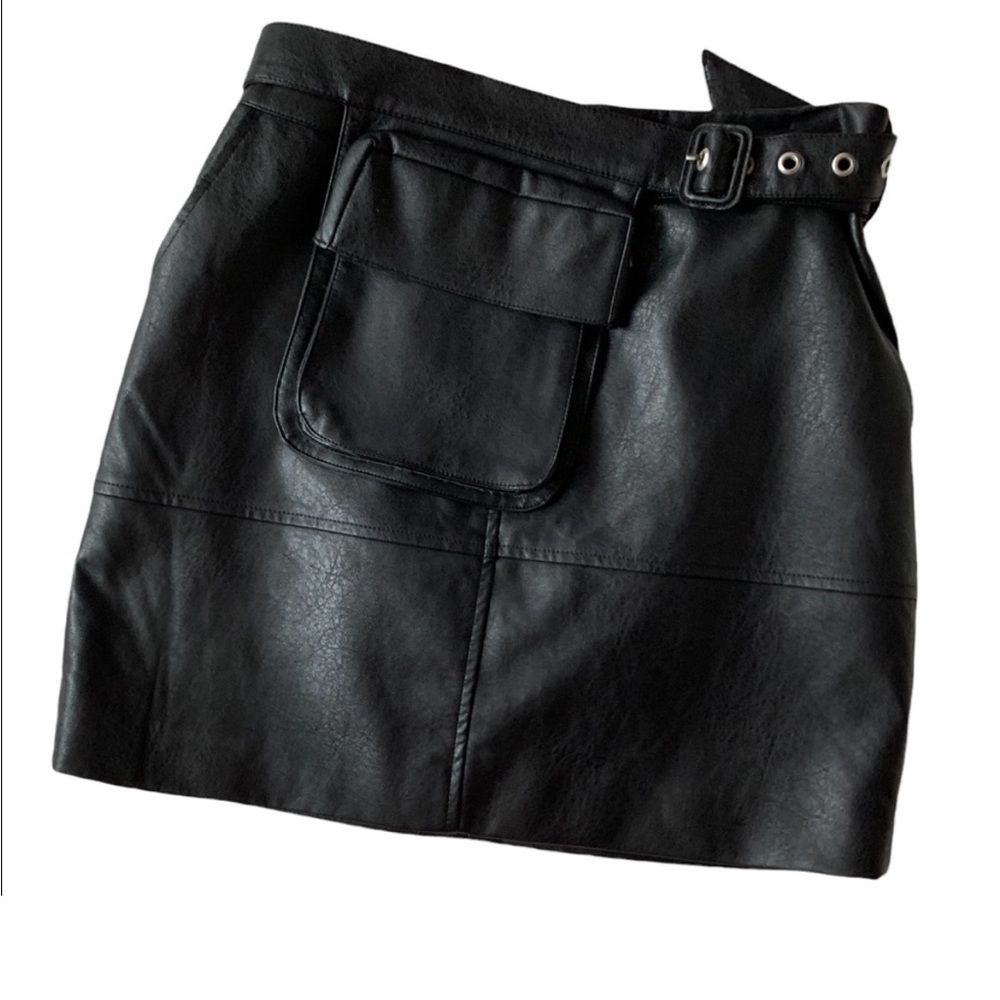 Urban Outfitters Faux black leather skirt